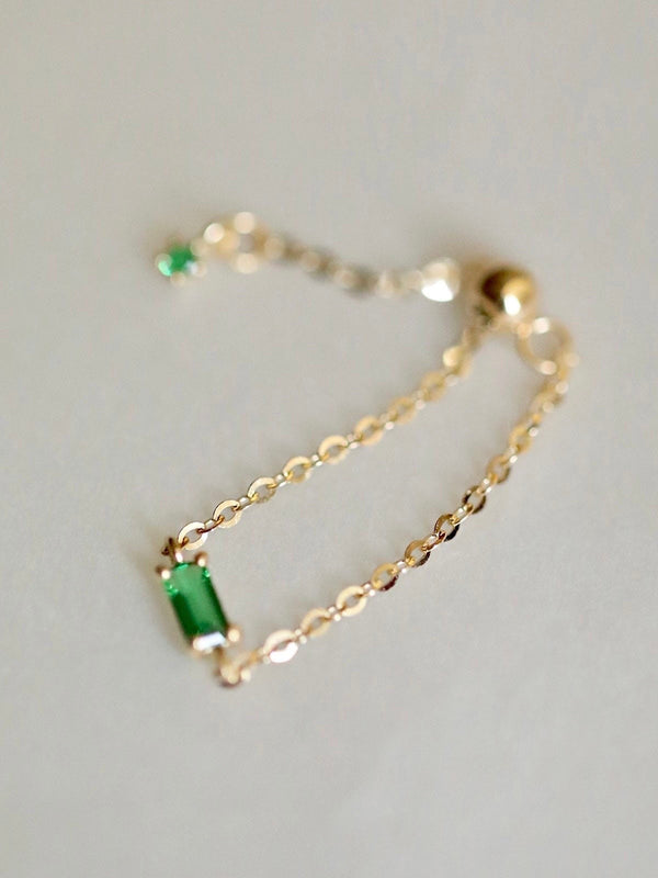 14K Real Gold Adjustable Ring, Gorgeous Emerald Ring, Vintage Emerald Ring, Christmas Gift for Her, New Year Gift