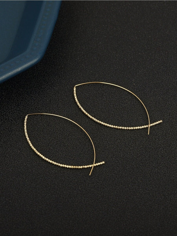 18K Gold Simple Earrings, Gold Pisces Earrings, Dainty Fish Shape Earrings, Christmas / New Year Gift for Her